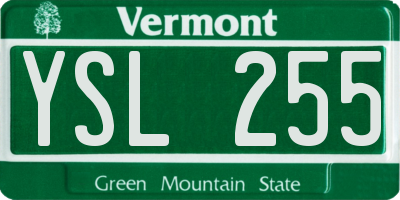 VT license plate YSL255