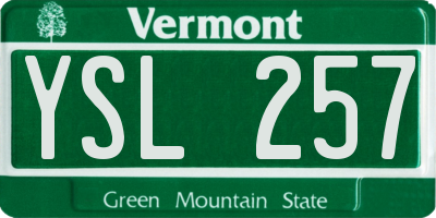 VT license plate YSL257
