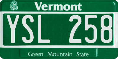 VT license plate YSL258
