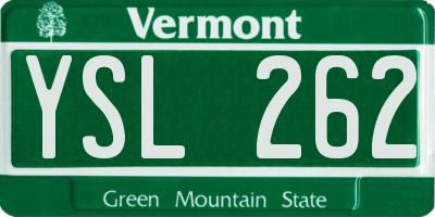 VT license plate YSL262
