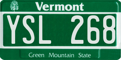 VT license plate YSL268