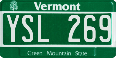 VT license plate YSL269