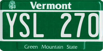 VT license plate YSL270