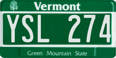 VT license plate YSL274