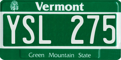VT license plate YSL275