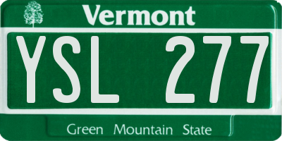 VT license plate YSL277