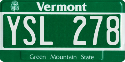 VT license plate YSL278