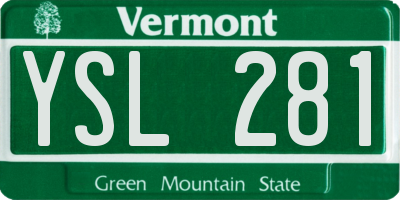 VT license plate YSL281