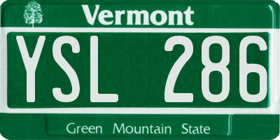 VT license plate YSL286