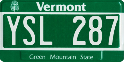 VT license plate YSL287