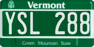 VT license plate YSL288