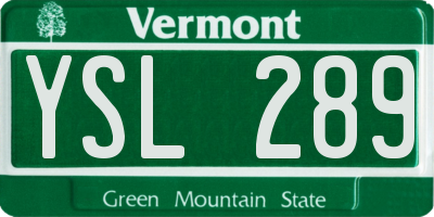 VT license plate YSL289