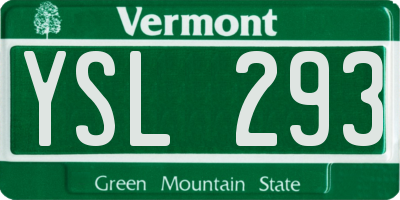 VT license plate YSL293