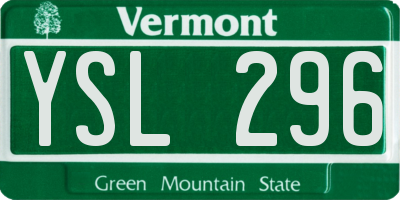 VT license plate YSL296