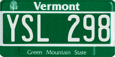 VT license plate YSL298