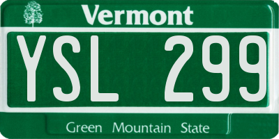 VT license plate YSL299