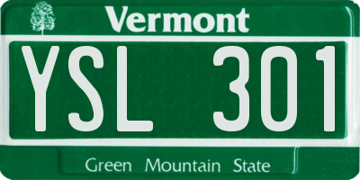 VT license plate YSL301