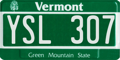 VT license plate YSL307