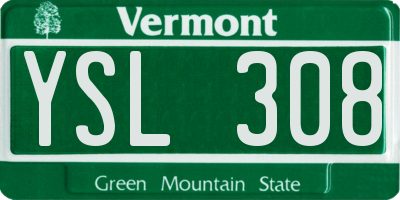 VT license plate YSL308
