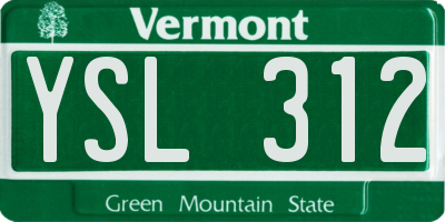 VT license plate YSL312