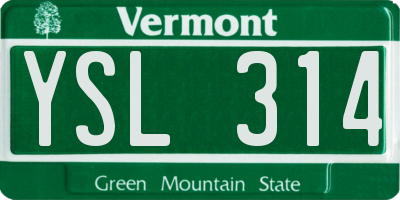 VT license plate YSL314