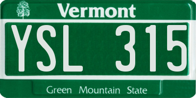 VT license plate YSL315
