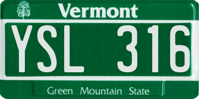 VT license plate YSL316