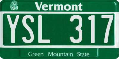 VT license plate YSL317