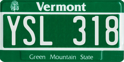 VT license plate YSL318