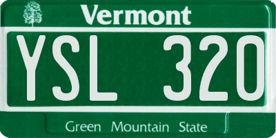 VT license plate YSL320