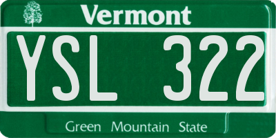 VT license plate YSL322