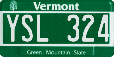 VT license plate YSL324