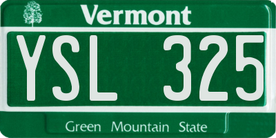 VT license plate YSL325