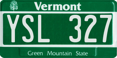 VT license plate YSL327