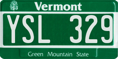 VT license plate YSL329