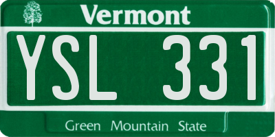 VT license plate YSL331