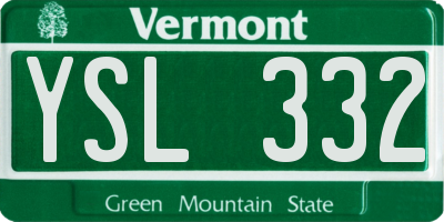 VT license plate YSL332