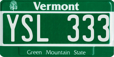 VT license plate YSL333