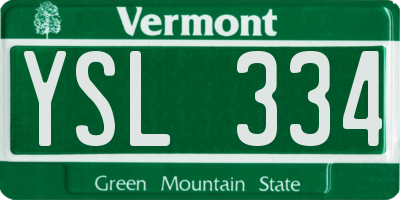 VT license plate YSL334