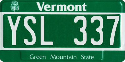 VT license plate YSL337