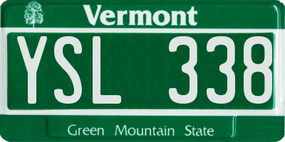 VT license plate YSL338