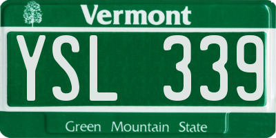 VT license plate YSL339