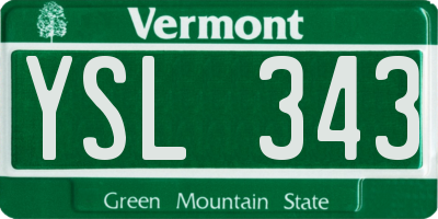 VT license plate YSL343