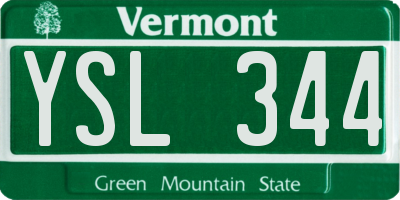 VT license plate YSL344