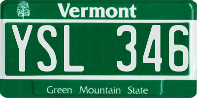 VT license plate YSL346