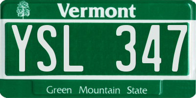 VT license plate YSL347