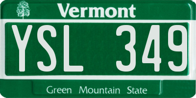 VT license plate YSL349