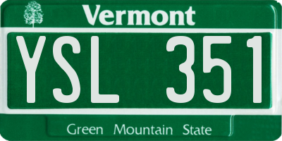 VT license plate YSL351