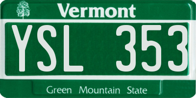 VT license plate YSL353