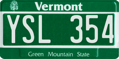 VT license plate YSL354